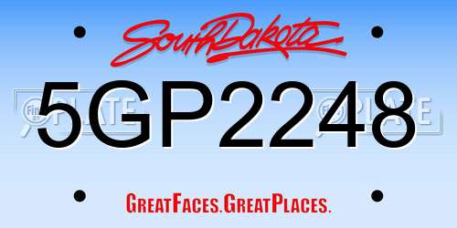 5GP2248 South Dakota License Plate
