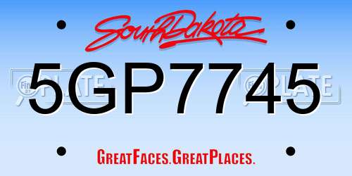 5GP7745 South Dakota License Plate