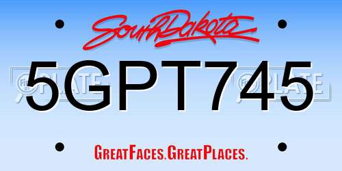 5GPT745 South Dakota License Plate