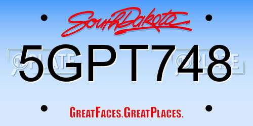 5GPT748 South Dakota License Plate