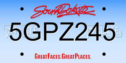 5GPZ245 South Dakota License Plate