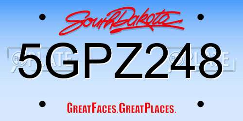 5GPZ248 South Dakota License Plate
