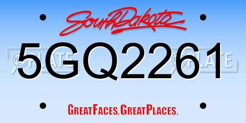 5GQ2261 South Dakota License Plate