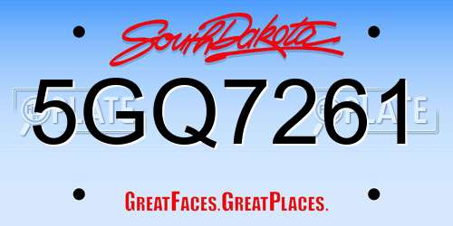 5GQ7261 South Dakota License Plate