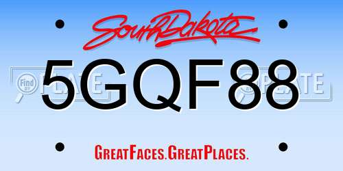 5GQF88 South Dakota License Plate