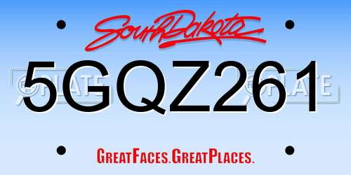 5GQZ261 South Dakota License Plate
