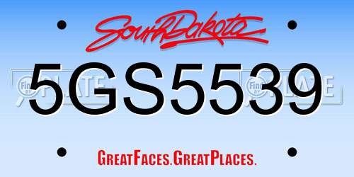 5GS5539 South Dakota License Plate