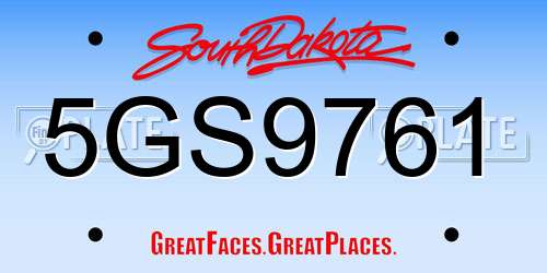 5GS9761 South Dakota License Plate