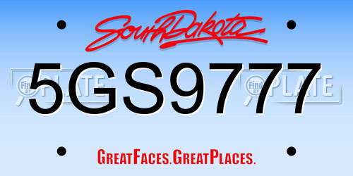 5GS9777 South Dakota License Plate