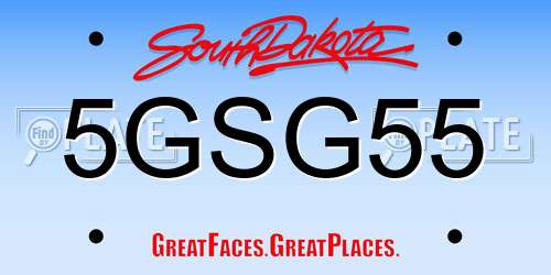 5GSG55 South Dakota License Plate