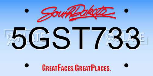 5GST733 South Dakota License Plate
