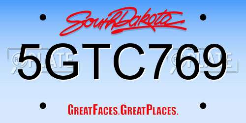 5GTC769 South Dakota License Plate