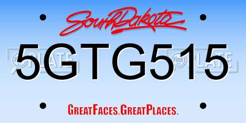 5GTG515 South Dakota License Plate