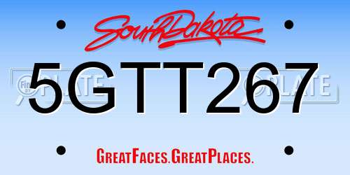 5GTT267 South Dakota License Plate