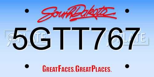 5GTT767 South Dakota License Plate