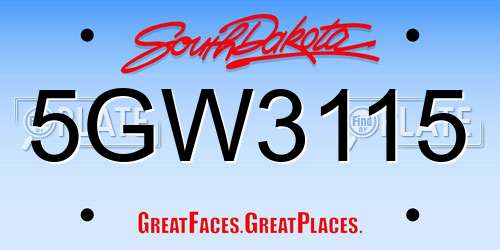 5GW3115 South Dakota License Plate