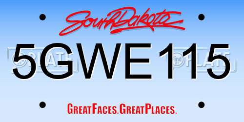 5GWE115 South Dakota License Plate