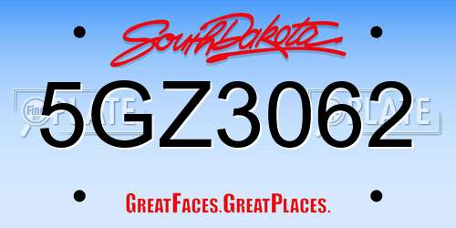 5GZ3062 South Dakota License Plate