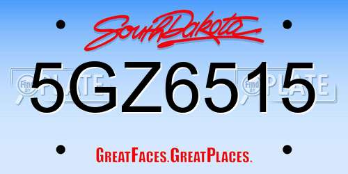 5GZ6515 South Dakota License Plate