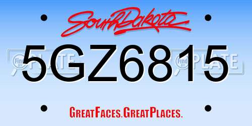 5GZ6815 South Dakota License Plate