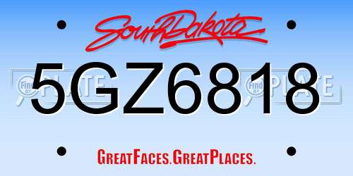 5GZ6818 South Dakota License Plate