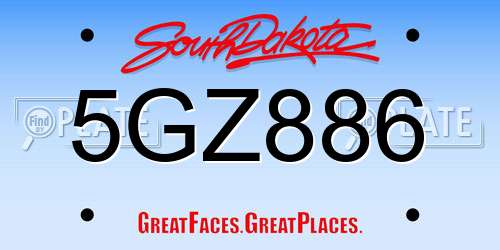 5GZ886 South Dakota License Plate