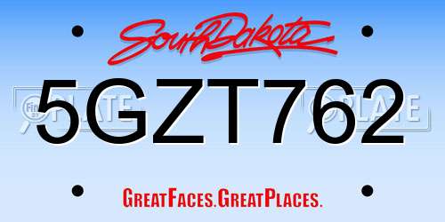 5GZT762 South Dakota License Plate
