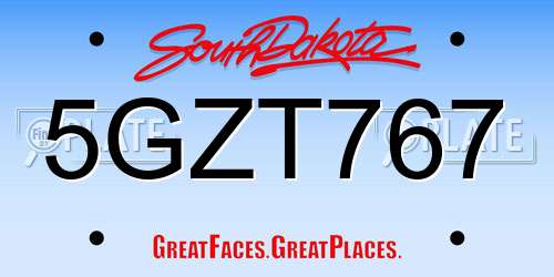 5GZT767 South Dakota License Plate