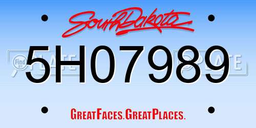 5H07989 South Dakota License Plate