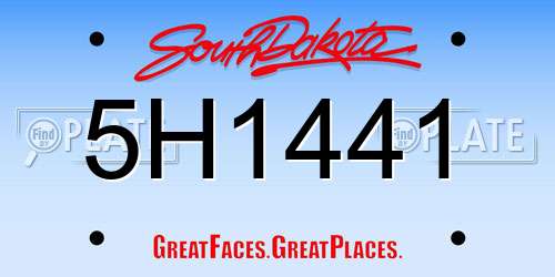 5H1441 South Dakota License Plate