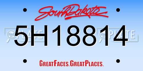 5H18814 South Dakota License Plate