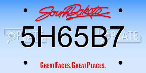 5H65B7 South Dakota License Plate