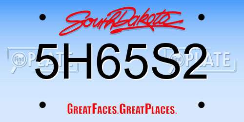 5H65S2 South Dakota License Plate