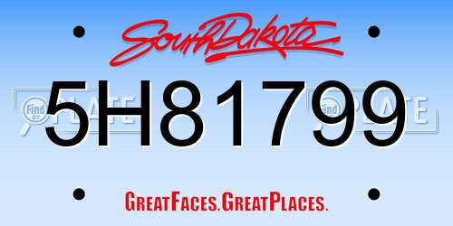 5H81799 South Dakota License Plate