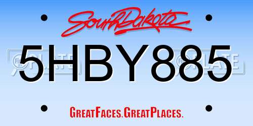5HBY885 South Dakota License Plate
