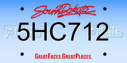 5HC712 South Dakota License Plate