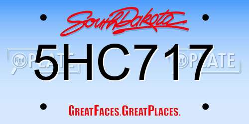 5HC717 South Dakota License Plate