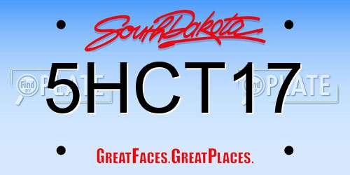 5HCT17 South Dakota License Plate