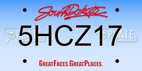 5HCZ17 South Dakota License Plate