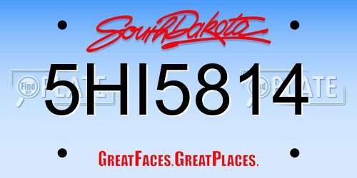 5HI5814 South Dakota License Plate