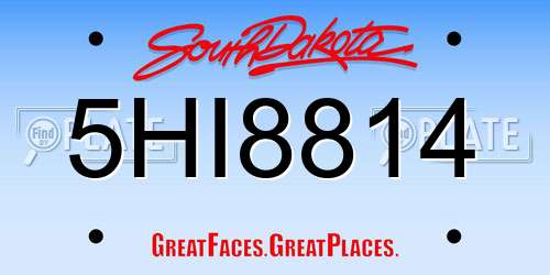 5HI8814 South Dakota License Plate