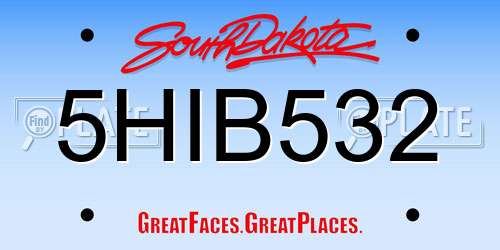 5HIB532 South Dakota License Plate