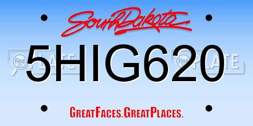 5HIG620 South Dakota License Plate
