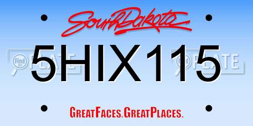 5HIX115 South Dakota License Plate