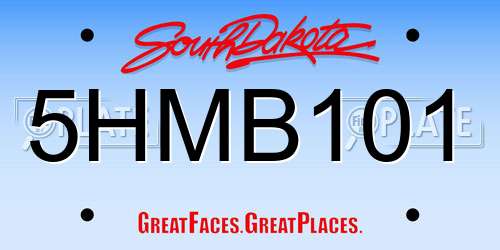 5HMB101 South Dakota License Plate