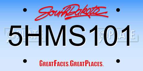 5HMS101 South Dakota License Plate