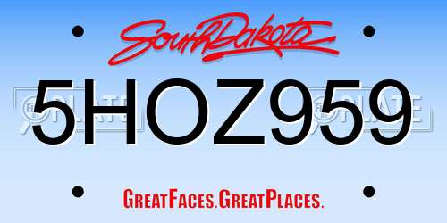 5HOZ959 South Dakota License Plate