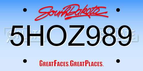 5HOZ989 South Dakota License Plate