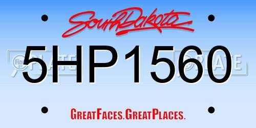 5HP1560 South Dakota License Plate
