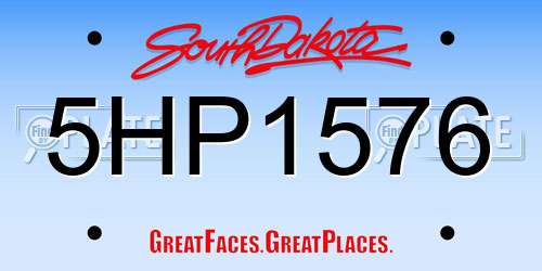5HP1576 South Dakota License Plate